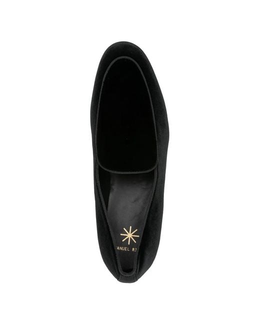 Manuel Ritz Black Smooth Velvet Loafers for men