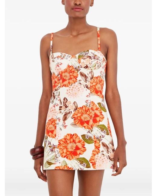 Cara Cara Red Mini Claudine Floral Dress