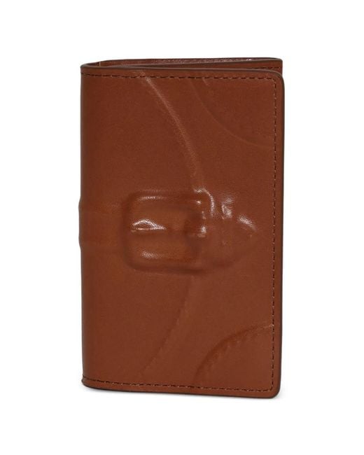 Maison Mihara Yasuhiro Brown Invisible Buckle Embossed Wallet for men