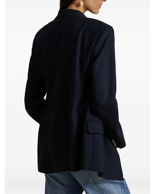 Polo Ralph Lauren Blue Double-Breasted Wool Blend Blazer