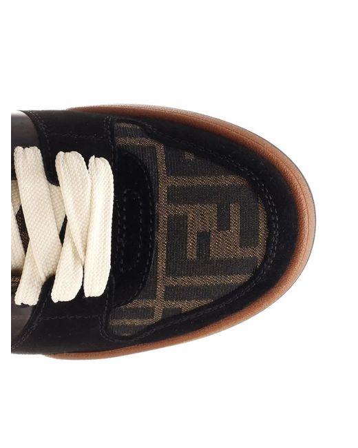 Fendi Brown Ff Jacquard Sneakers for men