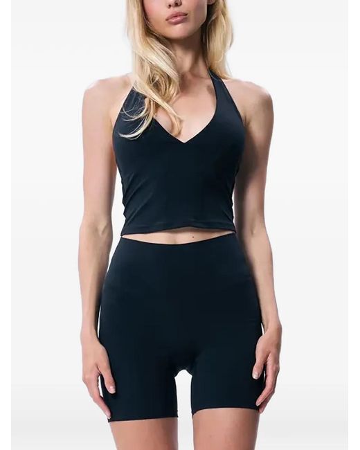 GOD SAVES QUEENS Blue Halterneck Backless Top