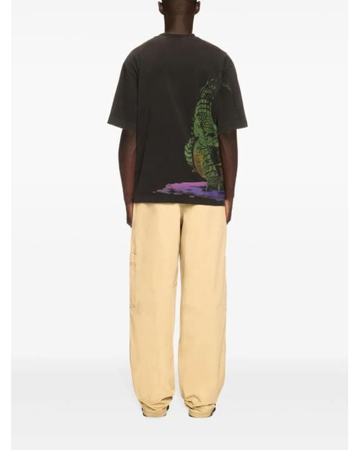 Off-White c/o Virgil Abloh Yellow Contrasting Waistband And Stitch Cargo Pants for men