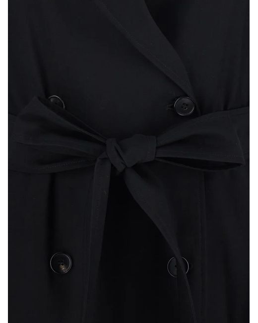 Jucca Black Buttoned Belted Coat