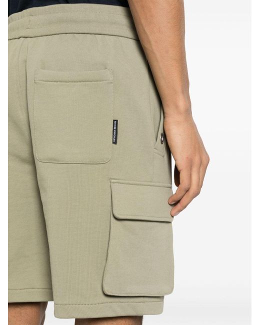 Moose Knuckles Jersey-Shorts mit Logo-Schild in Natural für Herren