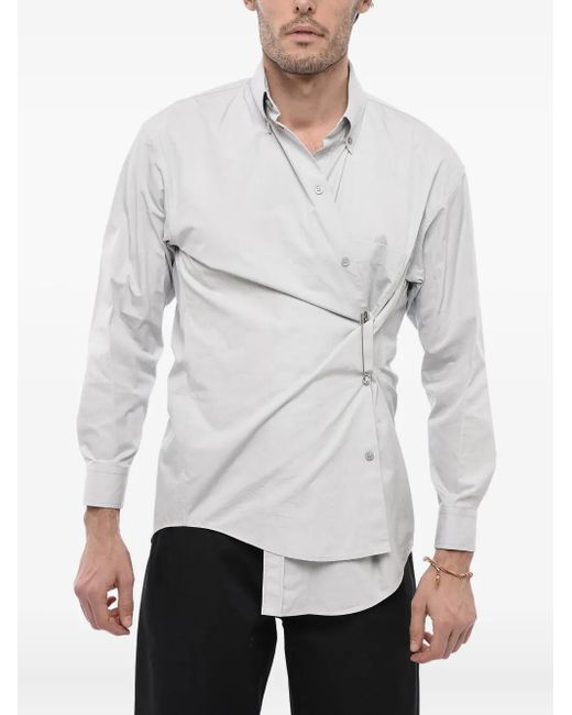 Chemise En Coton À Design Cache-Cœur Balenciaga en coloris White