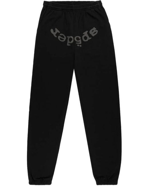 Sp5der Black Phantom Web Track Pants for men