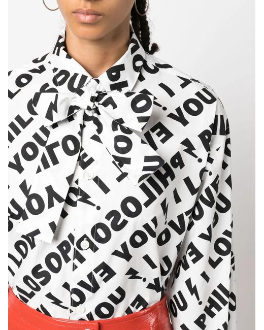 Philosophy Di Lorenzo Serafini White I Love You Philosophy Longline Shirt