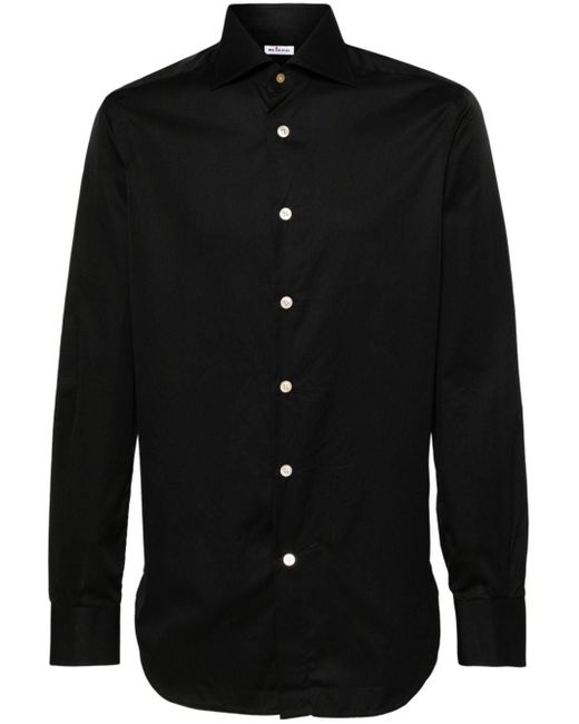 Kiton Katoenen Overhemd in het Black voor heren