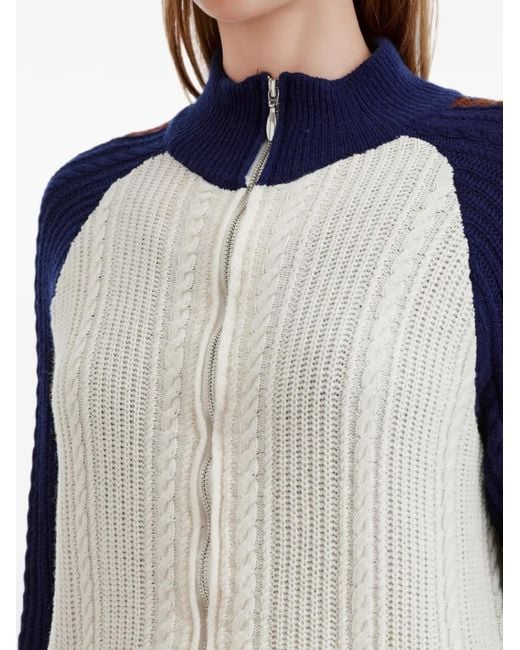 ShuShu/Tong Blue Cardigan À Fermeture Zippée
