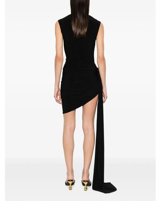 Norma Kamali Black Draped Mini Dress