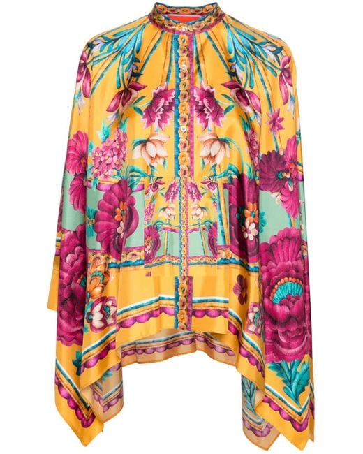 Chemise imprimee en soie LaDoubleJ en coloris Yellow