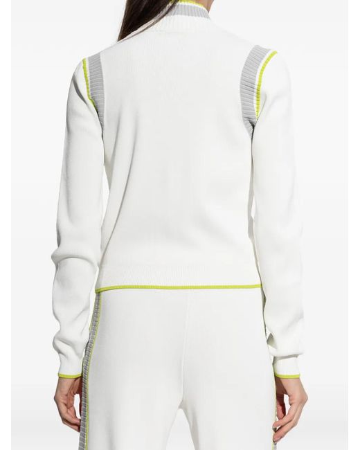 Casablanca White Zip-Up Cardigan
