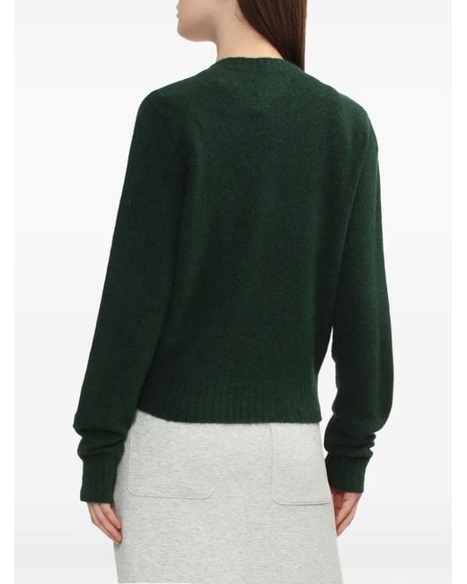 A Bathing Ape Green Heart-Motif Buttoned Cardigan