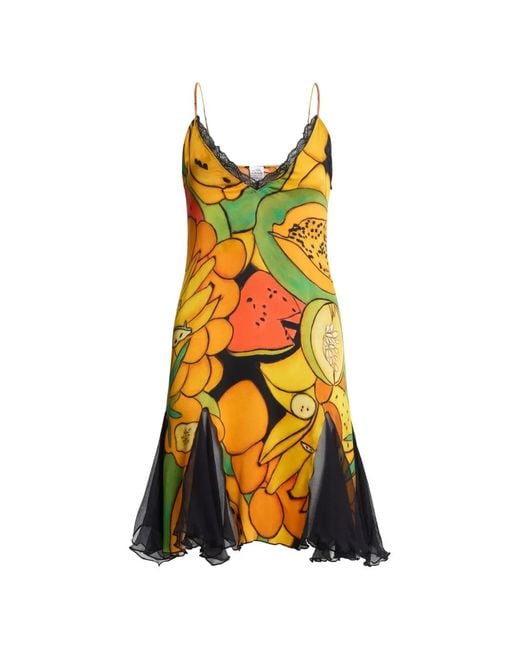Donde Esteban White Frutas Mini Dress
