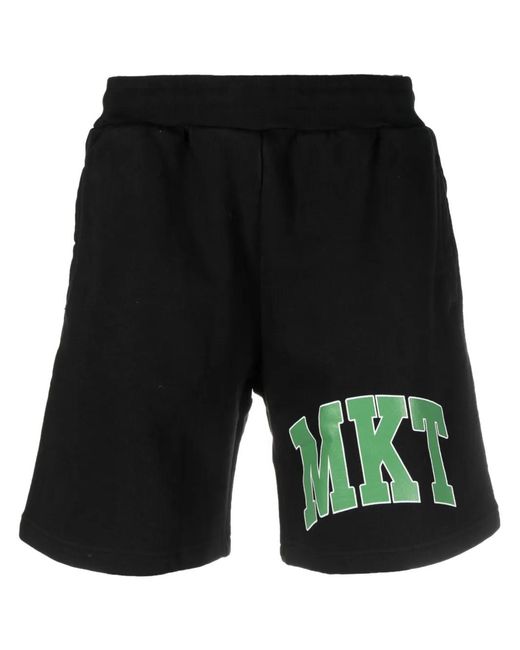 Market Black Logo-print Cotton Track Shorts for men