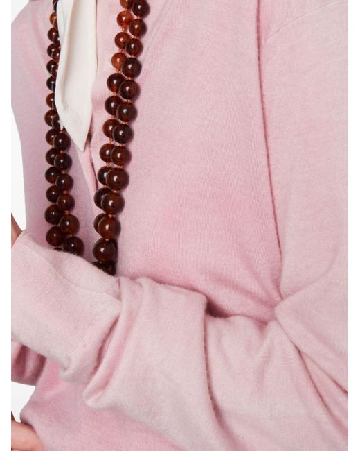 Prada Pink Fine-knit Cashmere Polo Shirt