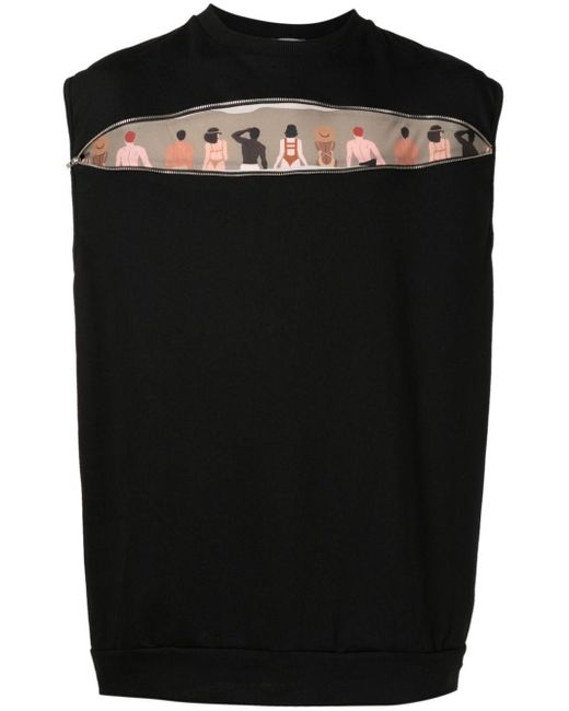 Amir Slama Black Graphic-print Cotton Tank Top for men