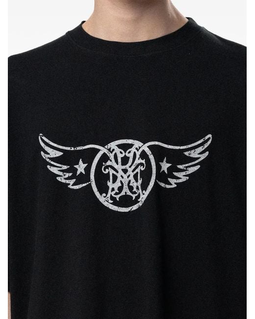KAMIYA Black Graphic-Print T-Shirt for men