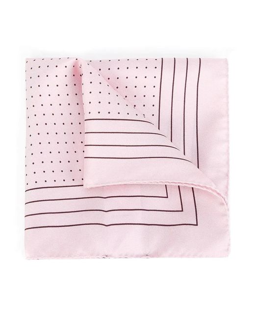Dolce & Gabbana Pink Polka-Dot Silk Pocket Square for men
