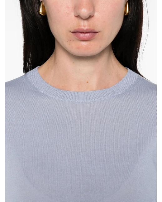 Max Mara Blue Round-Neck Sweater