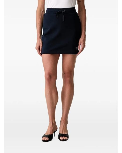 Guess Black Drawstring Logo-Embroidered Skirt