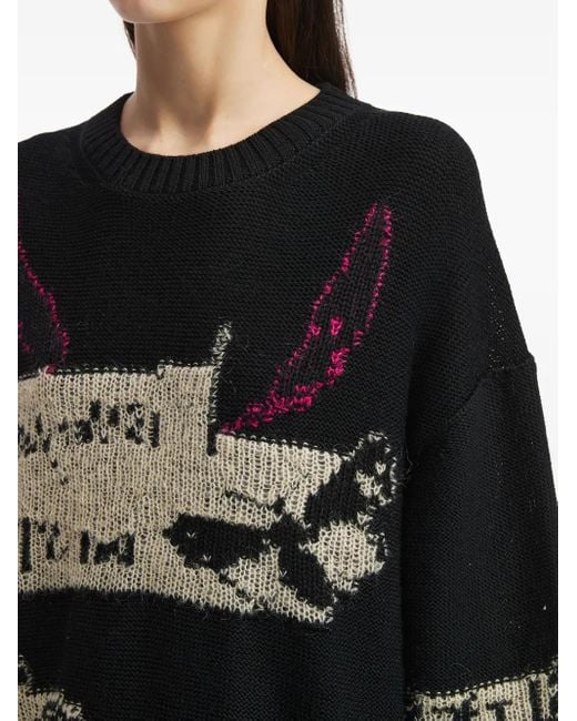 Y's Yohji Yamamoto インターシャパターン セーター Black