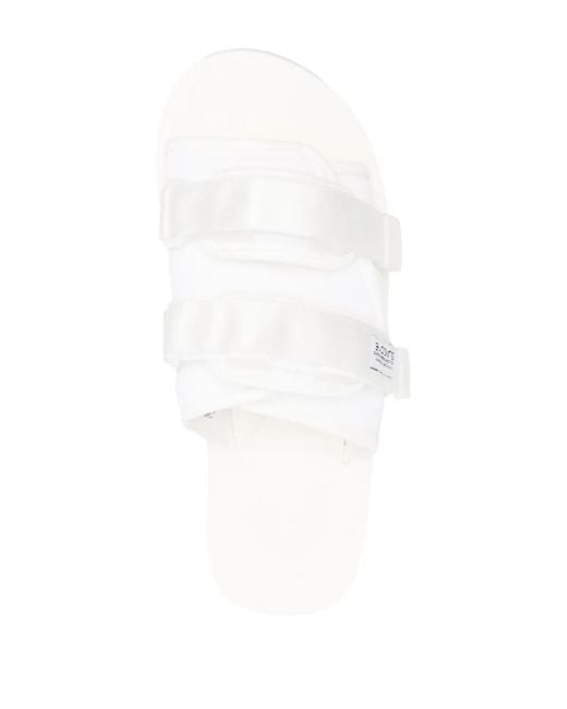 Suicoke White Moto-Po Touch-Strap Slides