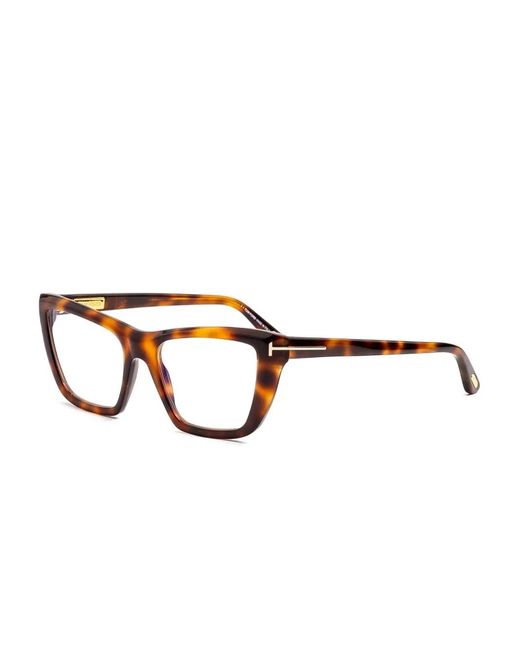 Tom Ford Brown Tortoiseshell-Effect Glasses