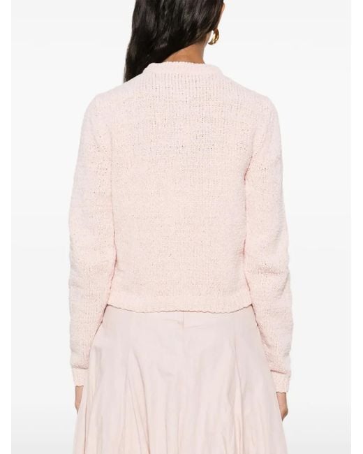 Twinset Pink Logo-Buttons Cardigan