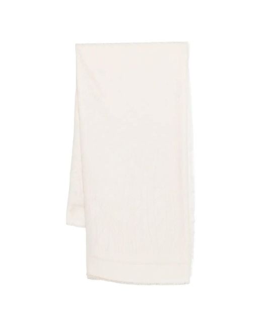 Elisabetta Franchi White Foulard Scarf With Lurex