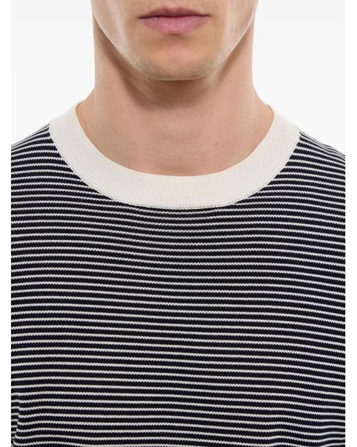 Fursac Gray Striped Short-Sleeve T-Shirt for men