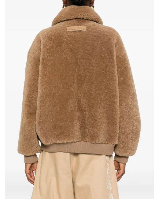 Chaqueta con cremallera Miu Miu de color Brown