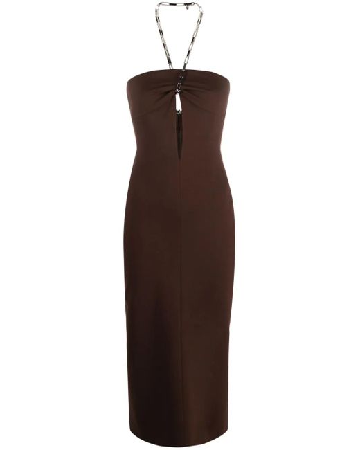 The Attico Brown 'giona' Midi Dress