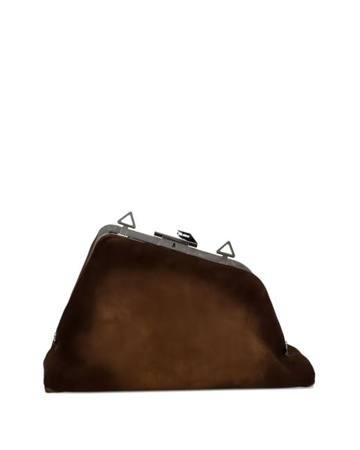The Attico Brown Medium Day Off Suede Shoulder Bag