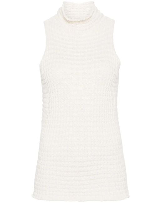 Jil Sander White High-Neck Knitted Top