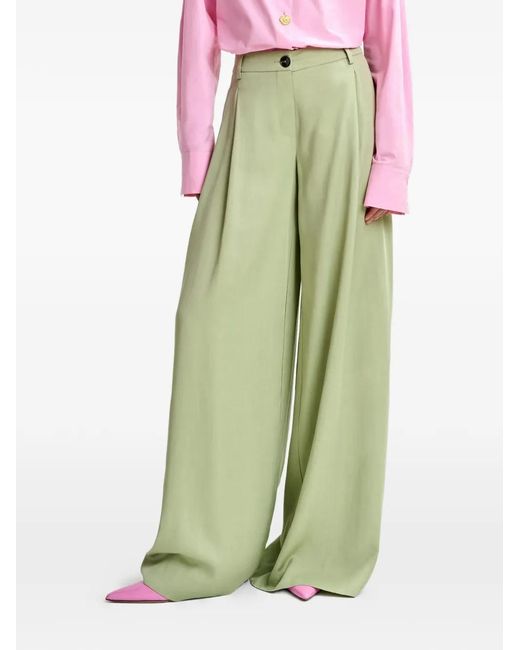 Essentiel Antwerp Green Justicia Wide-Leg Trousers