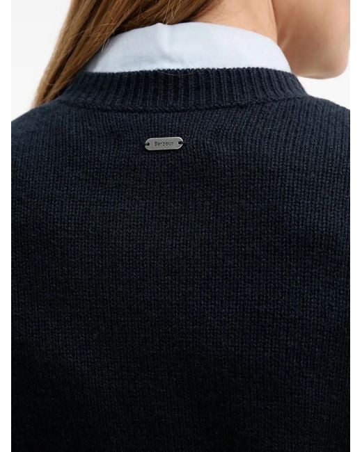 Barbour Blue Woodhouse Ribbed Crew-Neck Sweater