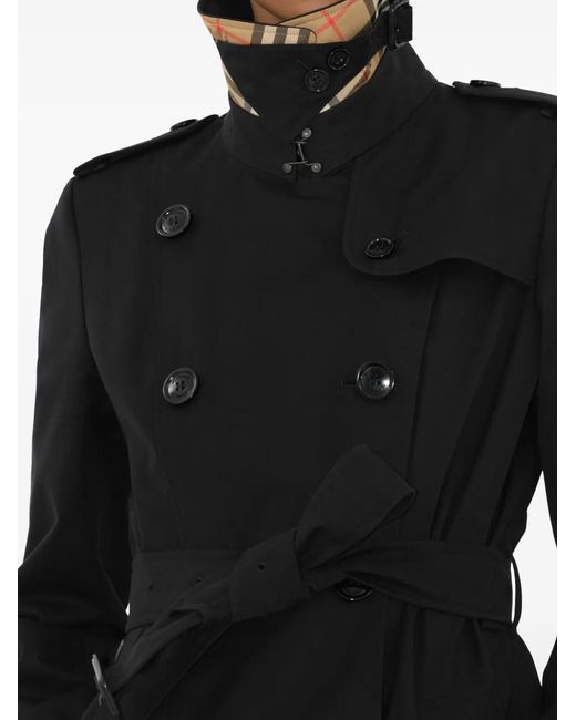 Burberry Black Short Chelsea Heritage Trench Coat