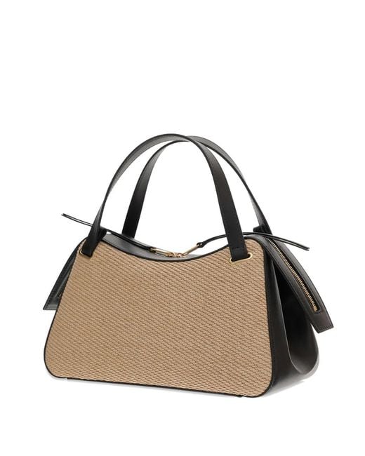 Jil Sander Metallic Raffia-Panelled Tote Bag