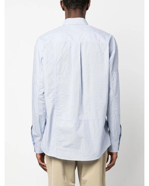 DSquared² Blue Stripe-Pattern Cotton Shirt for men