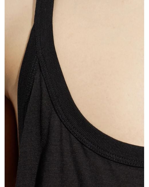 Rick Owens Black Pony T Ribbed-Trim T-Shirt for men