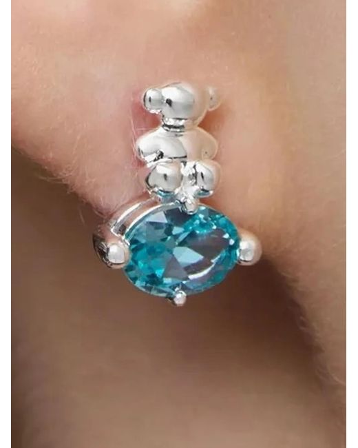 Tous Blue Sapphire Bear Earrings