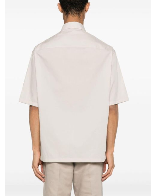 Camicia con colletto ampio di Emporio Armani in White da Uomo