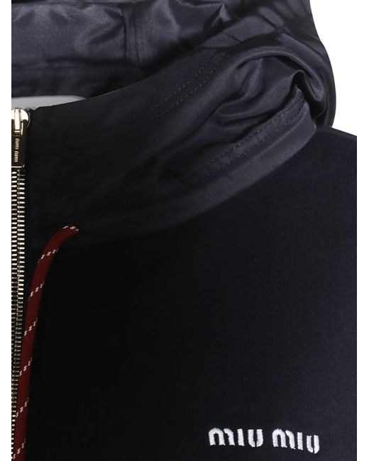 Miu Miu Blue Panelled Hoodie