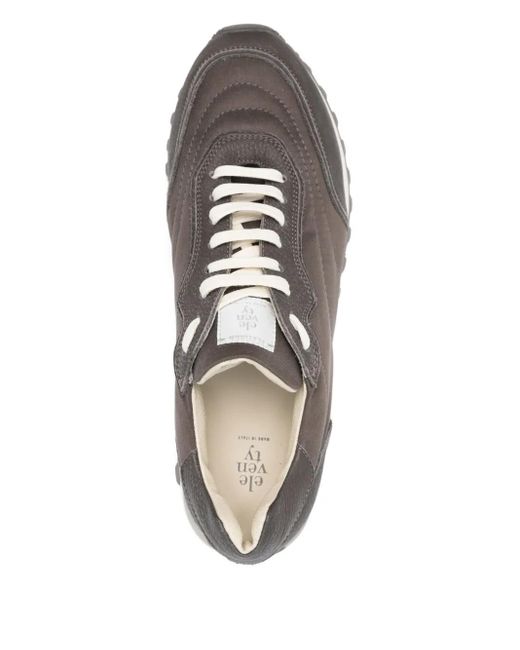 Eleventy Gray Panelled Lace-Up Trainers for men