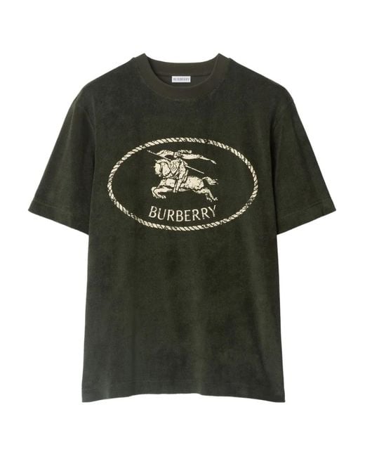 Burberry Green Logo-Print T-Shirt for men