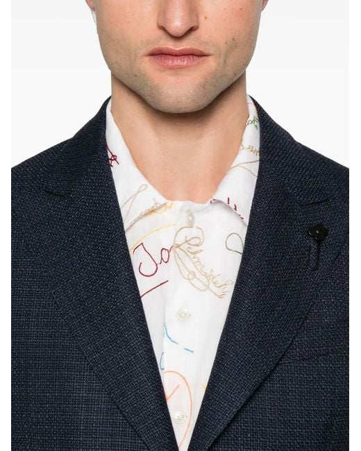 Lardini Blue Single-Breasted Blazer for men