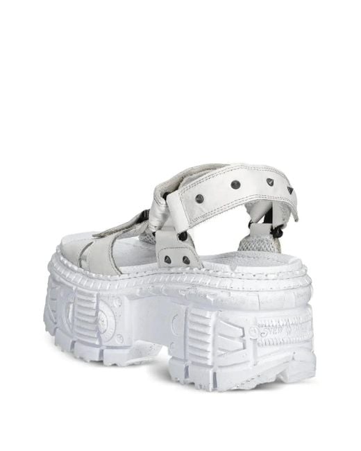 New Rock White 100Mm Studded Platform Sandals
