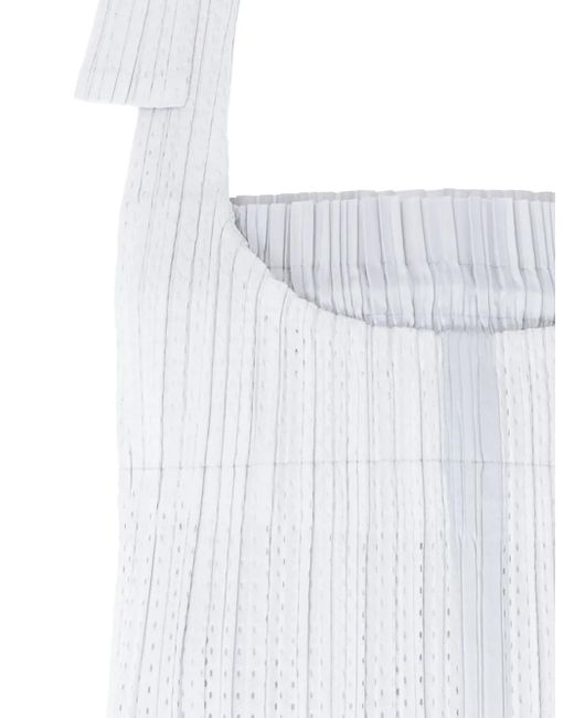 Pleats Please Issey Miyake White Shopper Mit Falten